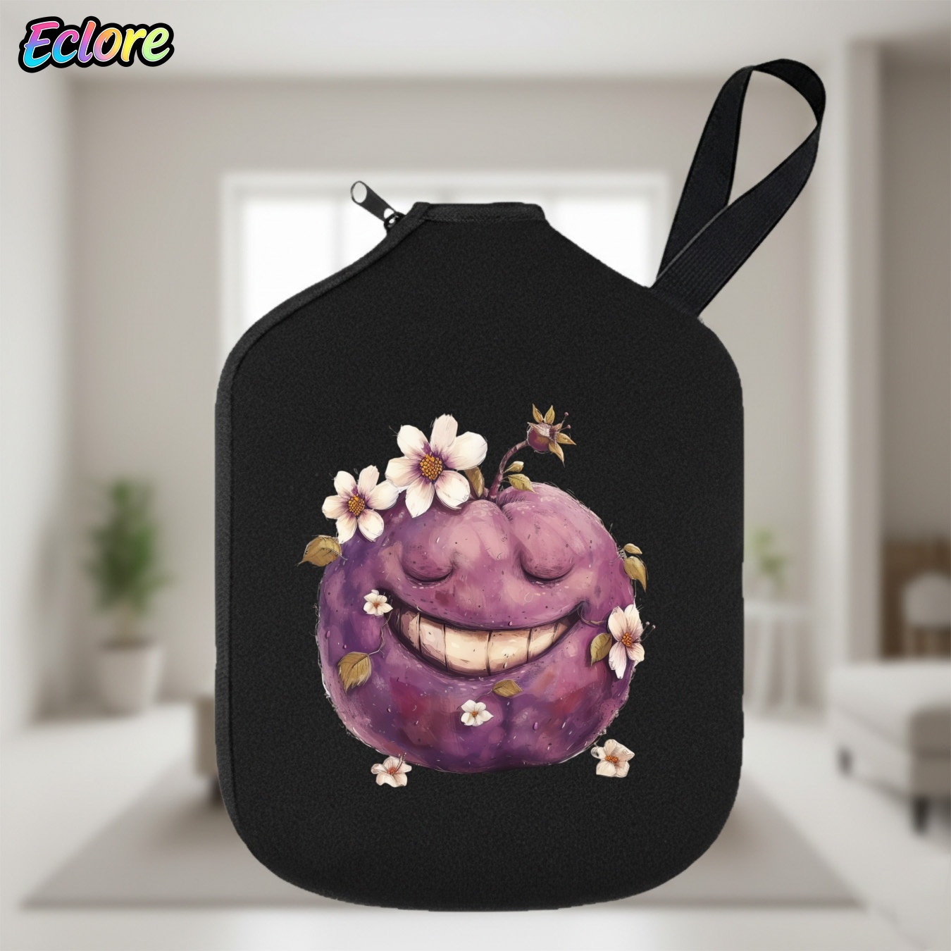 Badminton Area - Penutup Dayung Pickleball Smiley Flower, Sarung